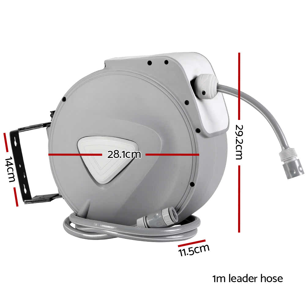 DS NA 10M Retractable Water Hose Reel Garden Storage AutoRewind Spray Gun