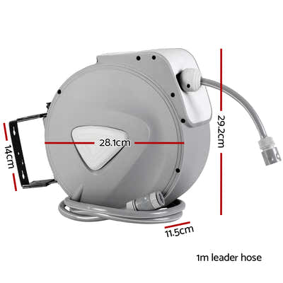 DS NA 10M Retractable Water Hose Reel Garden Storage AutoRewind Spray Gun