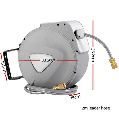 DS NA 20M Retractable Water Hose Reel Garden Storage AutoRewind Spray Gun