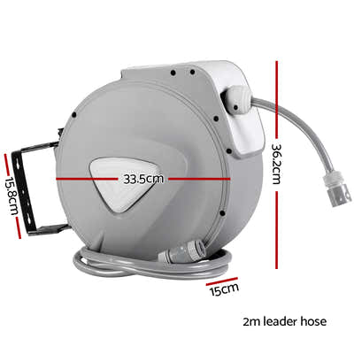 DS NA 20M Retractable Water Hose Reel Garden Storage AutoRewind Spray Gun