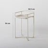 DS BS Modern Loft Metal Side Table Flower Stand Square-White