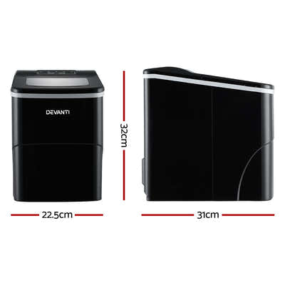 DS NA Portable Ice Cube Maker Machine 2L Home Bar Benchtop Easy Quick Black