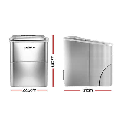 DS NA Devanti Portable Ice Cube Maker - Silver