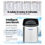 DS NA Devanti 2.4L Stainless Steel Portable Ice Cube Maker