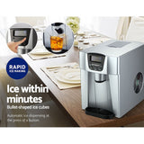 DS NA Devanti 2L Portable Ice Cuber Maker & Water Dispenser - Silver