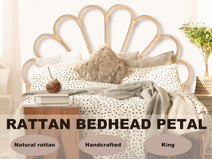 Rattan Headboard Petal - King