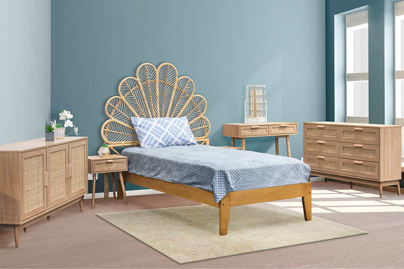 Naturlig Single Storage Bedside Table