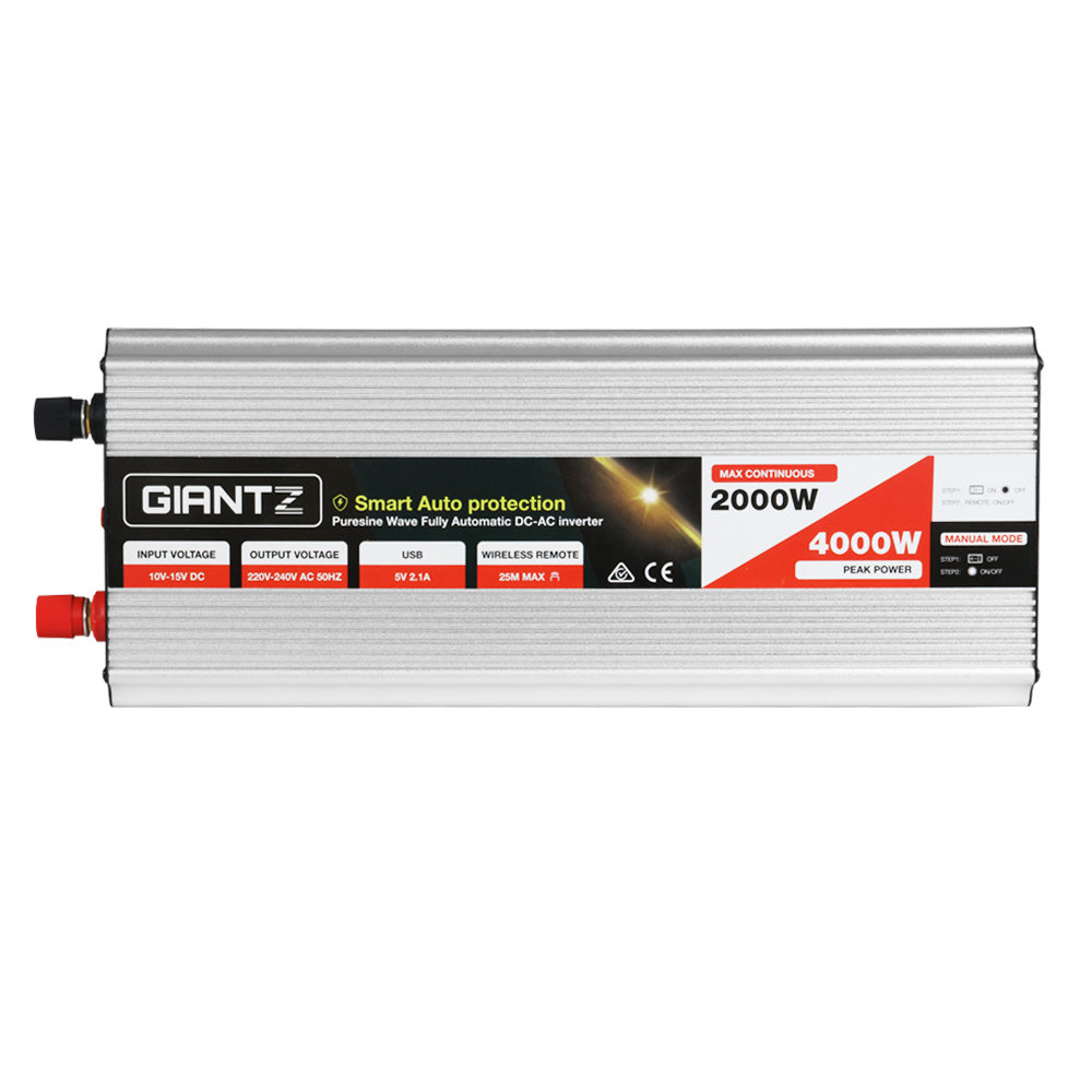 DS NA Power Inverter 2000W or 4000W Pure Sine Wave 12V-240V Camping Boat Caravan