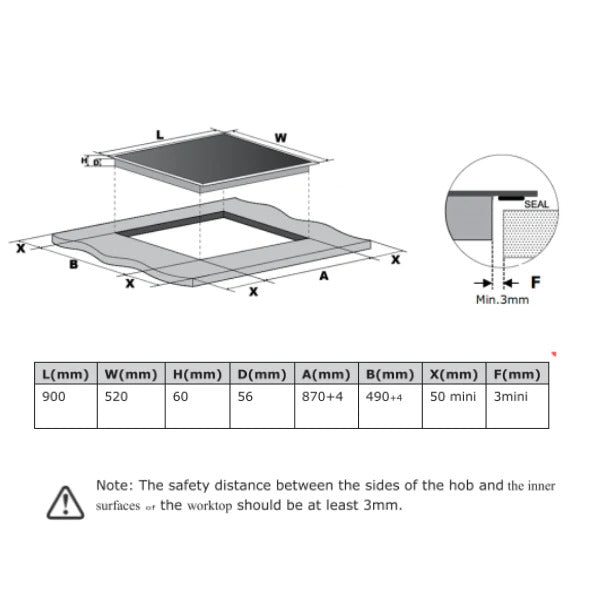 Midea 90cm 5-Zone Induction Cooktop MC-IV10241B2CC-A