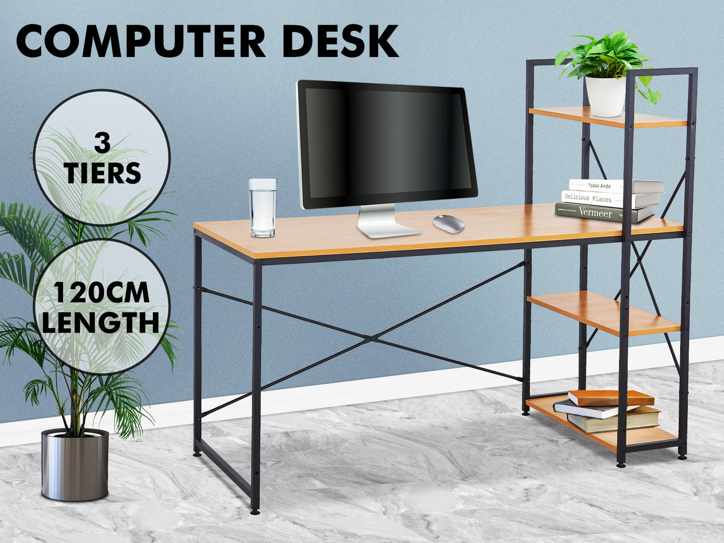 Commodity Metal Shelf With Desk 1.2M