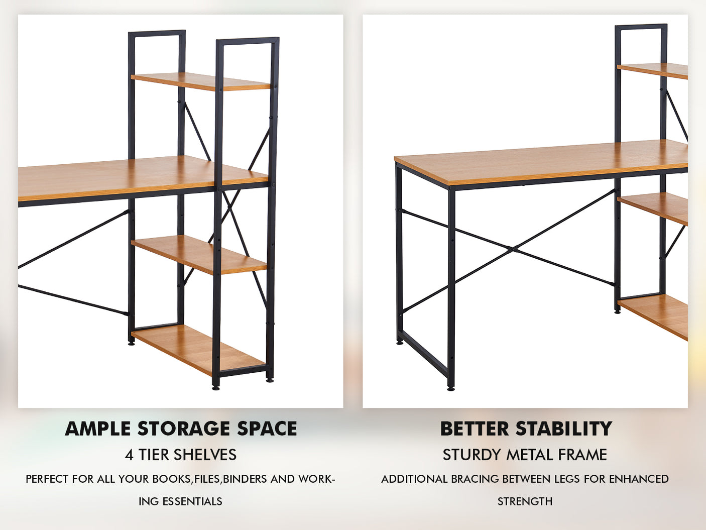 Commodity Metal Shelf With Desk 1.2M