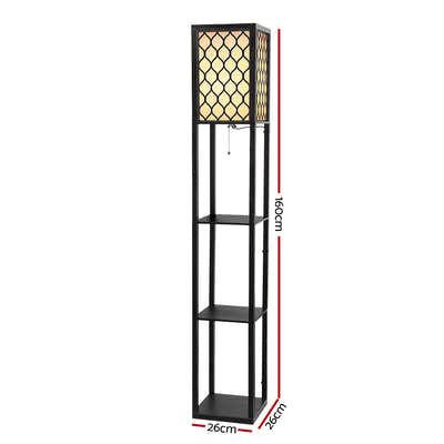 DS NA Floor Lamp Storage Shelf LED Lamps Vintage Standing Reading Light Bedroom