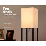 DS NA Shelf Floor Lamp Vintage Wood Reading Light Storage Organizer Home Office