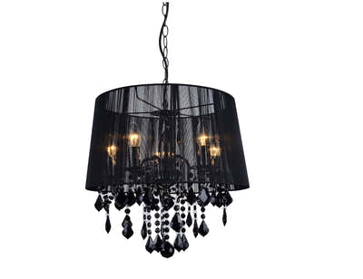 Svart Crystal Chandelier Light
