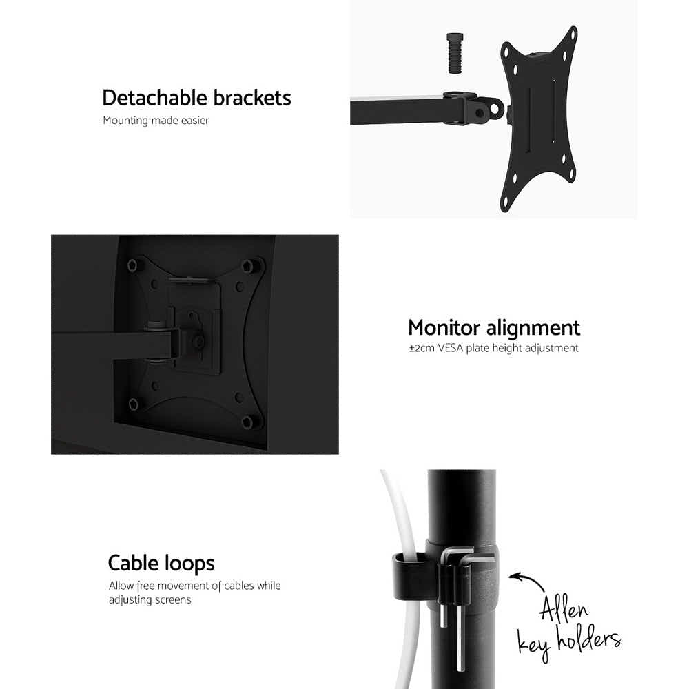 DS NA Monitor Arm Stand Laptop Tray Display Desk Mount Bracket Screen Holder