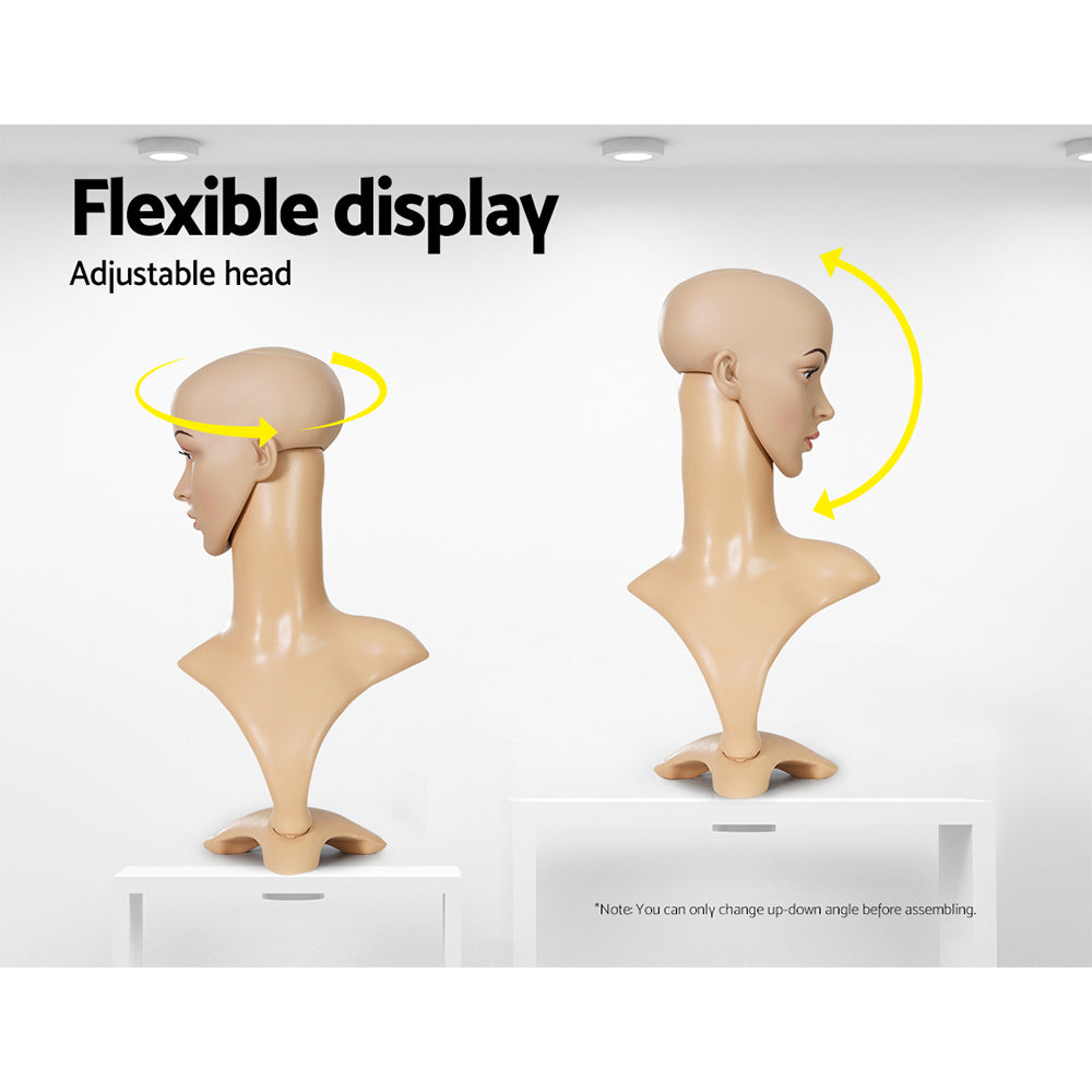 DS NA Female Mannequin Head Dummy Model Display Shop Stand Professional Use