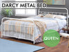 Darcy Metal Bed Queen White