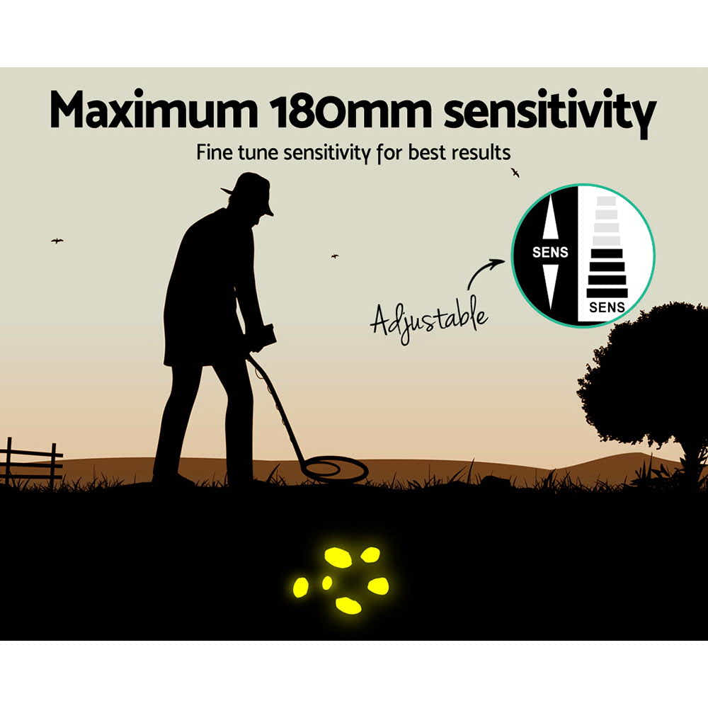 DS NA LCD Screen Metal Detector with Headphones - Yellow