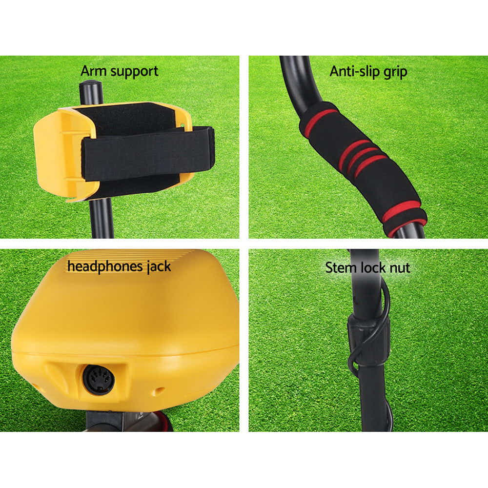 DS NA LCD Screen Metal Detector with Headphones - Yellow