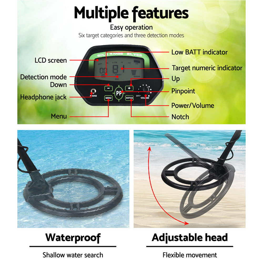 DS NA LCD Screen Metal Detector with Headphones