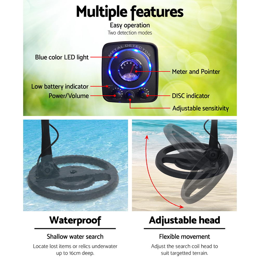 DS NA LED Metal Detector with Headphones - Black