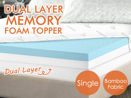 Memory Foam Topper Dual 8Cm Single