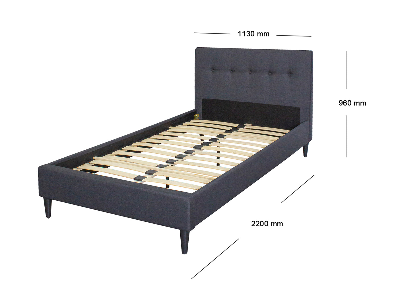 Novo King Single Bed - Fabric
