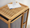 DS BS Natural Bamboo 2-Tier Multifunctional 2+1 Drawer Basket Rack