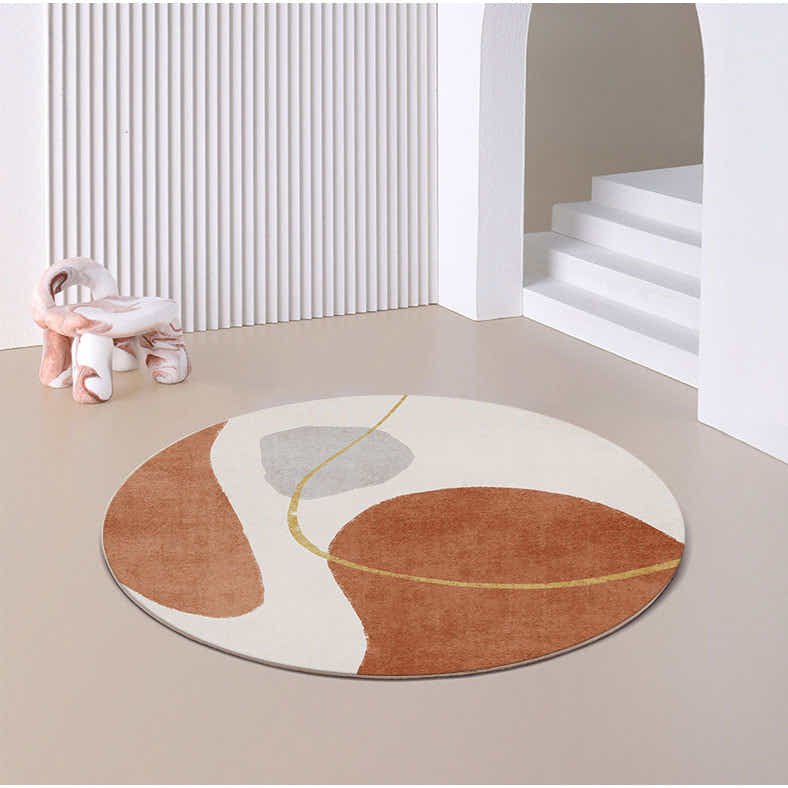 DS BS Modern Abstract Non-Shedding Area Round Rug Autumn-120cm