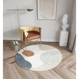 DS BS Modern Abstract Non-Shedding Area Round Rug Indigo-160cm
