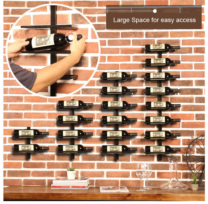 DS BS Wall Mounted Wine Bottle Rack Holder Organizer-6 Bottle