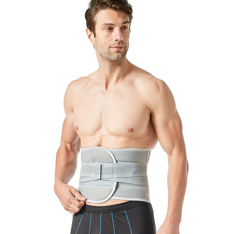 DS BS Adjustable Breathable Lumbar Back Brace Gray-L