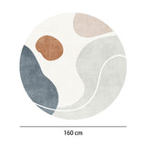 DS BS Modern Abstract Non-Shedding Area Round Rug Indigo-160cm