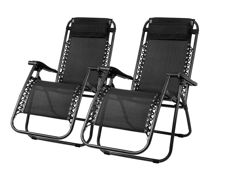 Zero Gravity Chair Black -  Set of 2