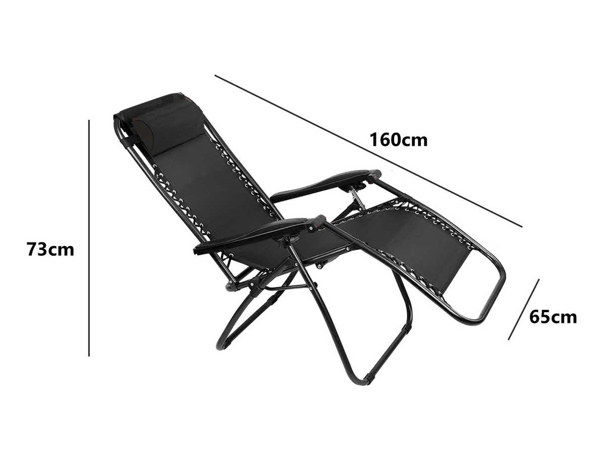 Zero Gravity Chair Black -  Set of 2
