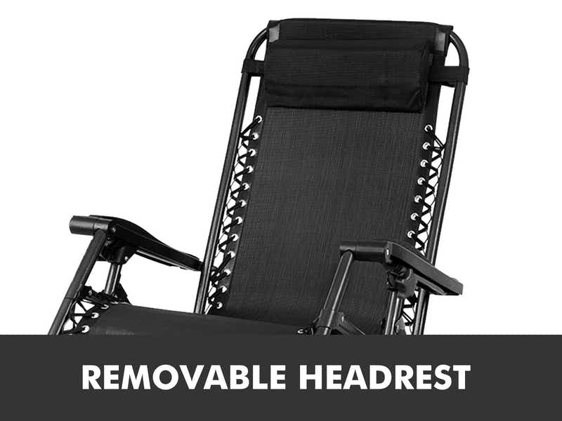 Zero Gravity Chair Black -  Set of 2