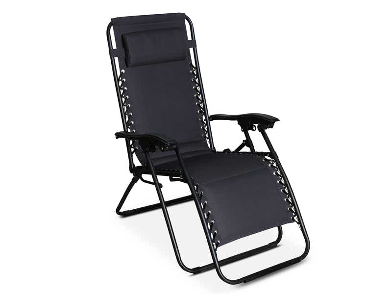Zero Gravity Chair with Padded Cushion - Black