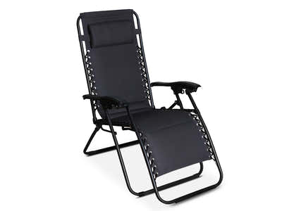 Zero Gravity Chair with Padded Cushion - Black