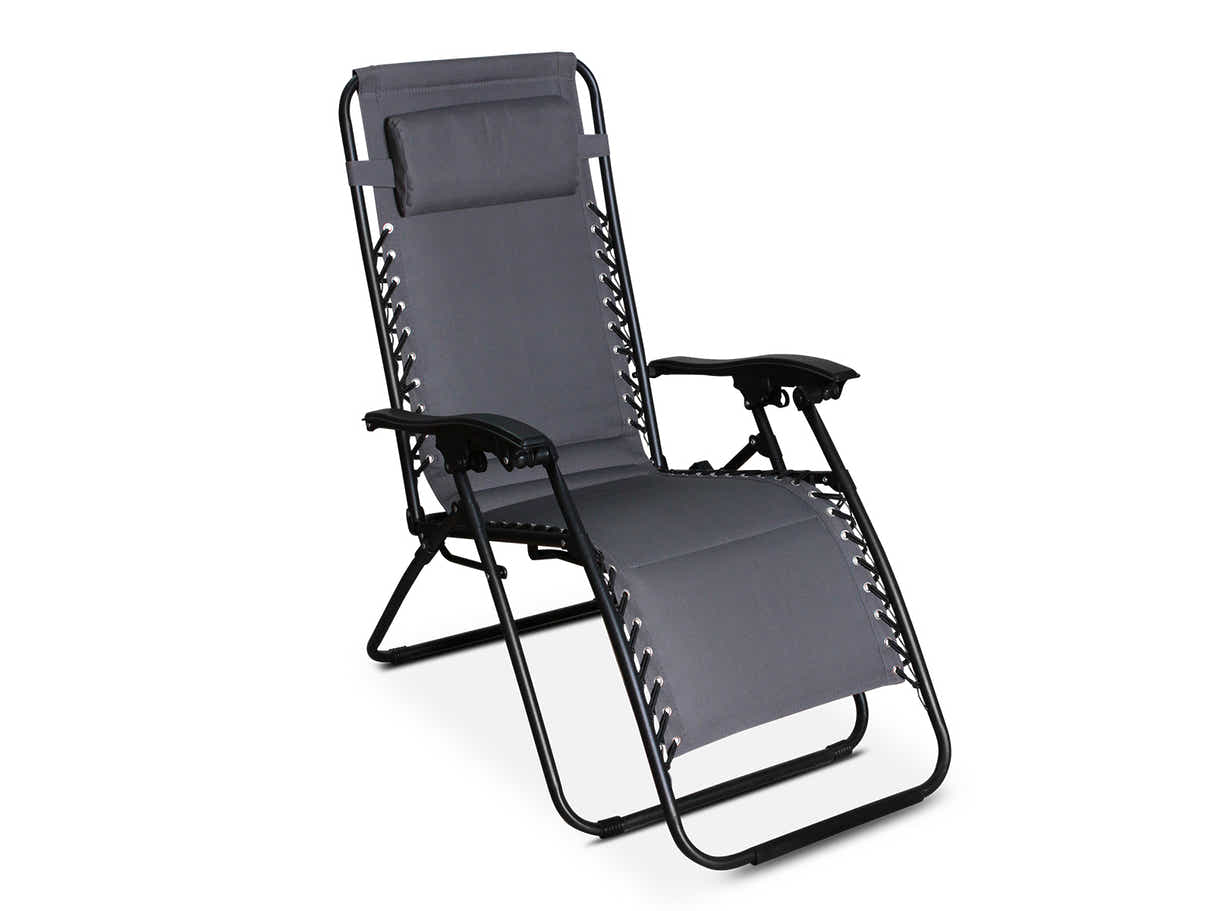 Zero Gravity Chair with Padded Cushion - Grey