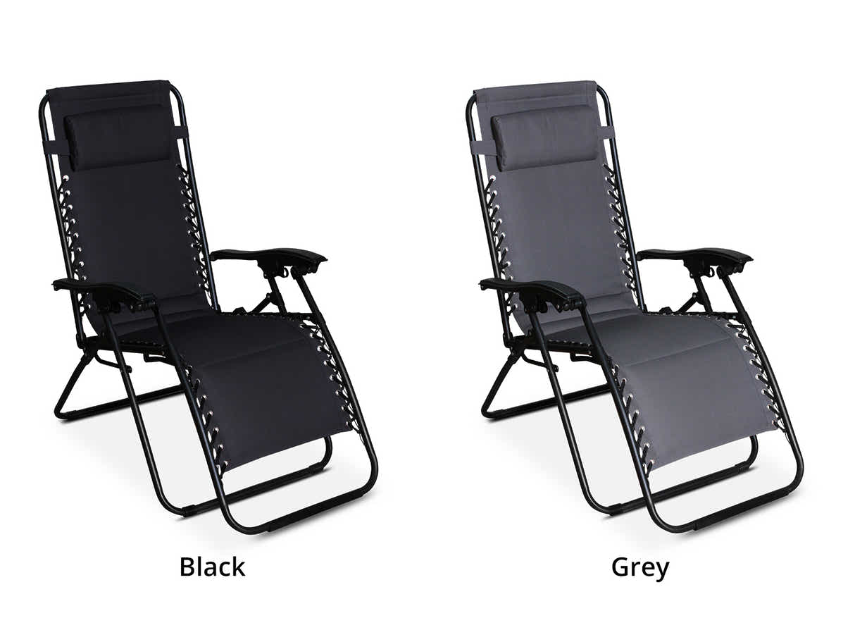 Zero Gravity Chair with Padded Cushion - Grey