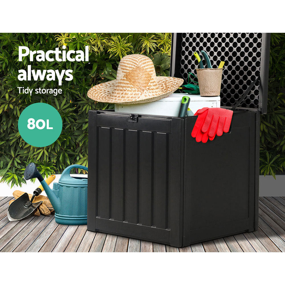 DS NA 80L Outdoor Storage Box Waterproof Container Indoor Garden Toy Tool Shed