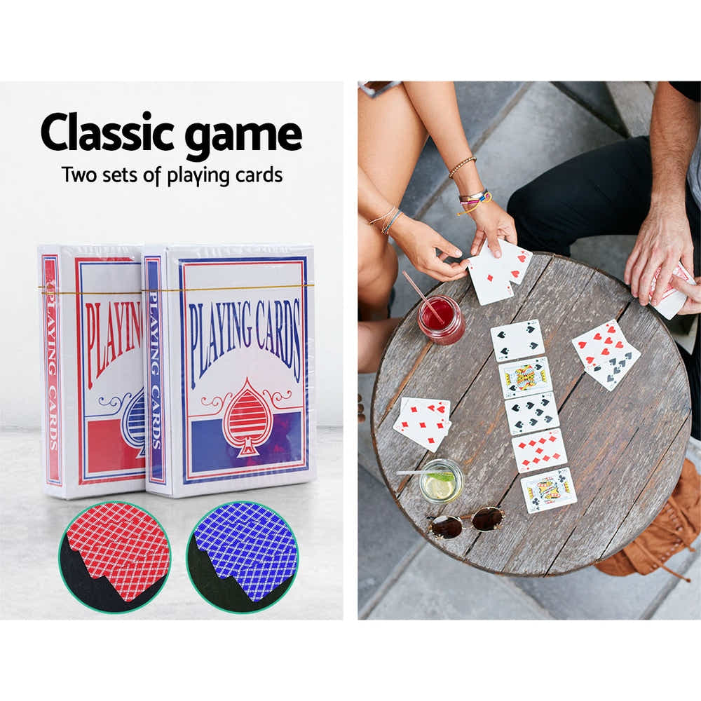 DS NA Poker Chip Set 300PC Chips TEXAS HOLD'EM Casino Gambling Dice Cards
