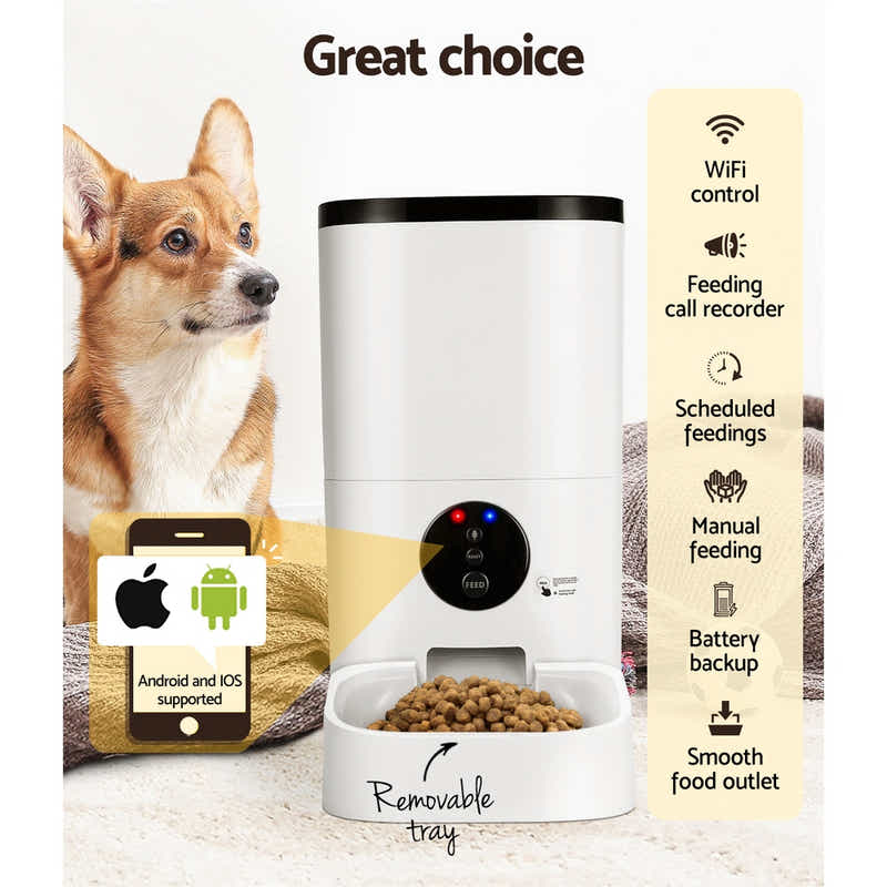 DS NA Automatic Pet Feeder 6L Auto Wifi Dog Cat Feeder Smart Food App Control