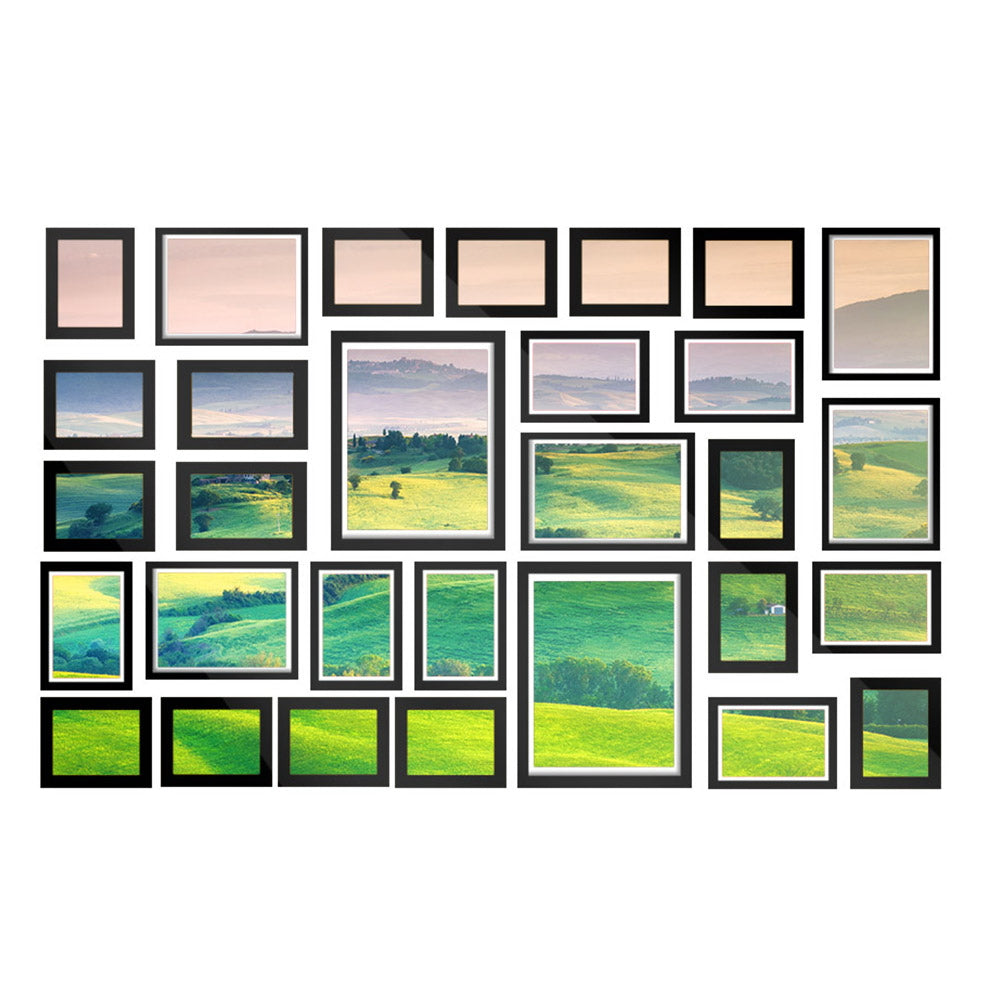 DS NA Photo Frames 30PCS  8x10in 5x7in 4x6in 3.5x5in Hanging Wall Frame Black