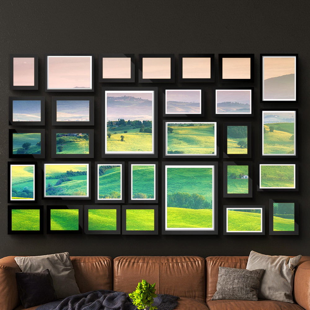 DS NA Photo Frames 30PCS  8x10in 5x7in 4x6in 3.5x5in Hanging Wall Frame Black