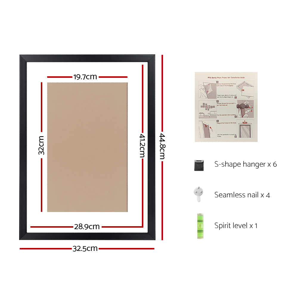 DS NA 3 PCS Photo Frame Wall Set A3 Picture Home Decor Art Gift Present Black