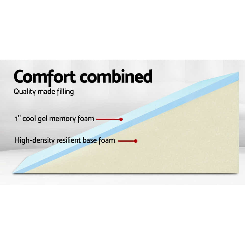 DS NA Bedding 2X Memory Foam Wedge Pillow with Cover Waterproof White Blue