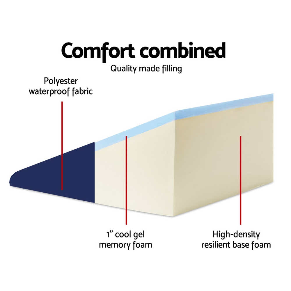 DS NA Giselle Bedding Foam Wedge Back Support Pillow - Blue