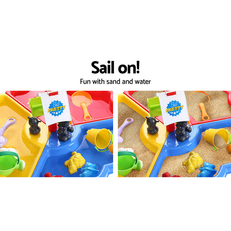 DS NA Keezi Kids Beach Sand and Water Sandpit Outdoor Table Childrens Bath Toys