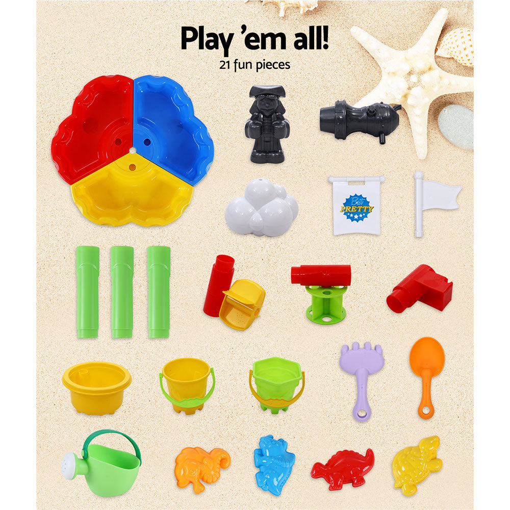DS NA Keezi Kids Beach Sand and Water Sandpit Outdoor Table Childrens Bath Toys